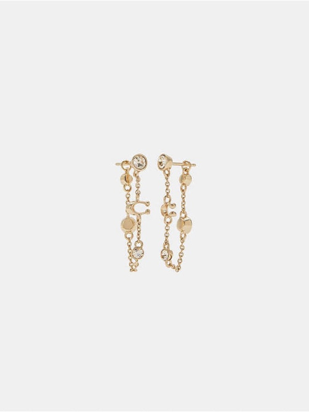 NWT Coach Outlet Signature Crystal Chain Earrings